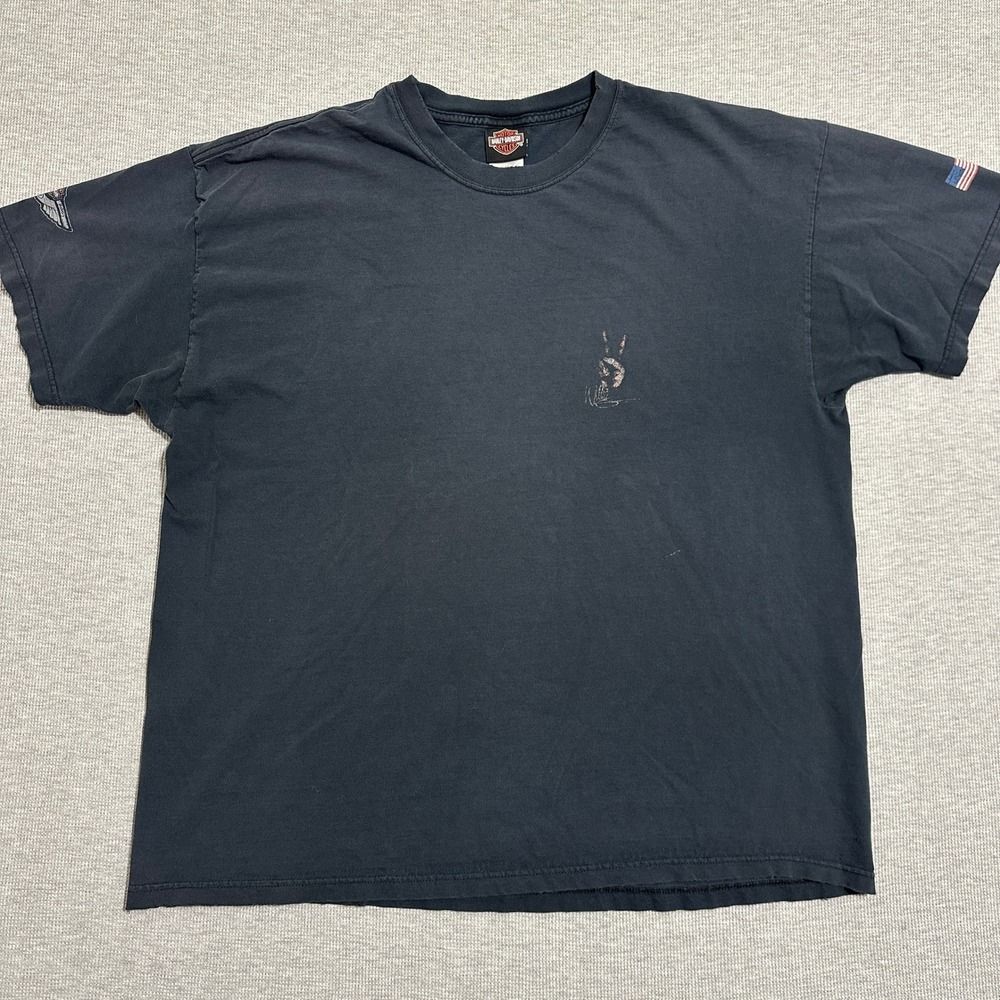 Harley Davidson 100 Years 2003 Daytona Bike Week Faded Black Graphic Tee USA 2XL